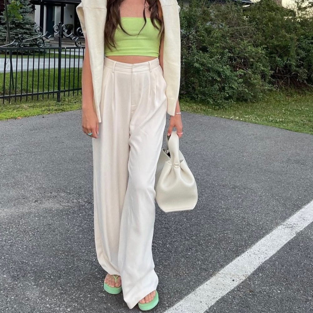 DISSH Cream Wide-Leg Trousers